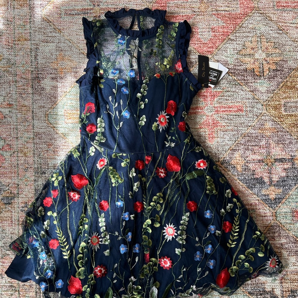 Formal Floral Embroidery Dress